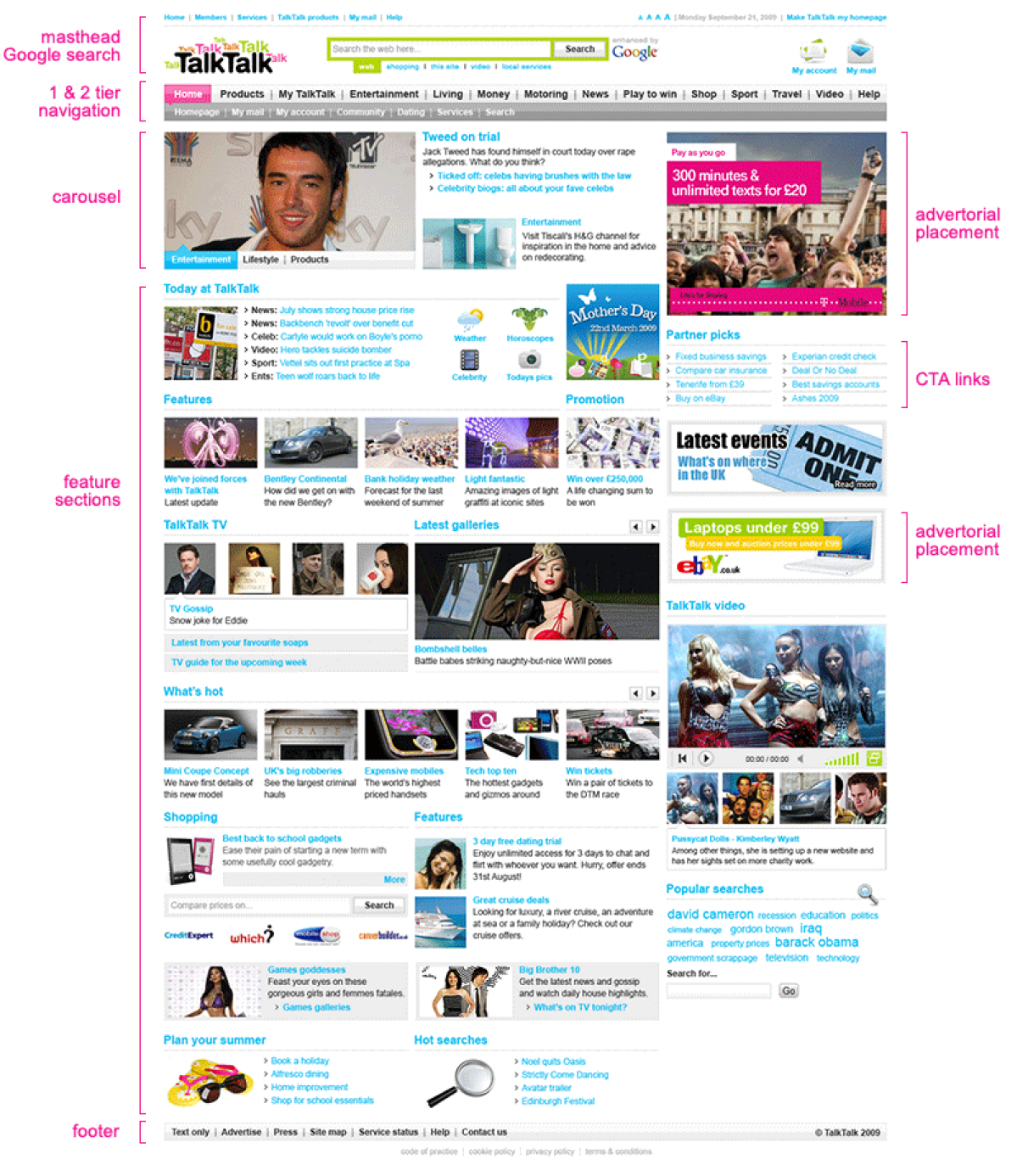 Example of a homepage rebrand concept